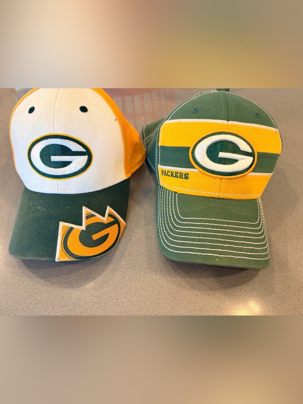 NFL Green and Gold Adjustable Baseball Cap — Two-Tone Team Colors